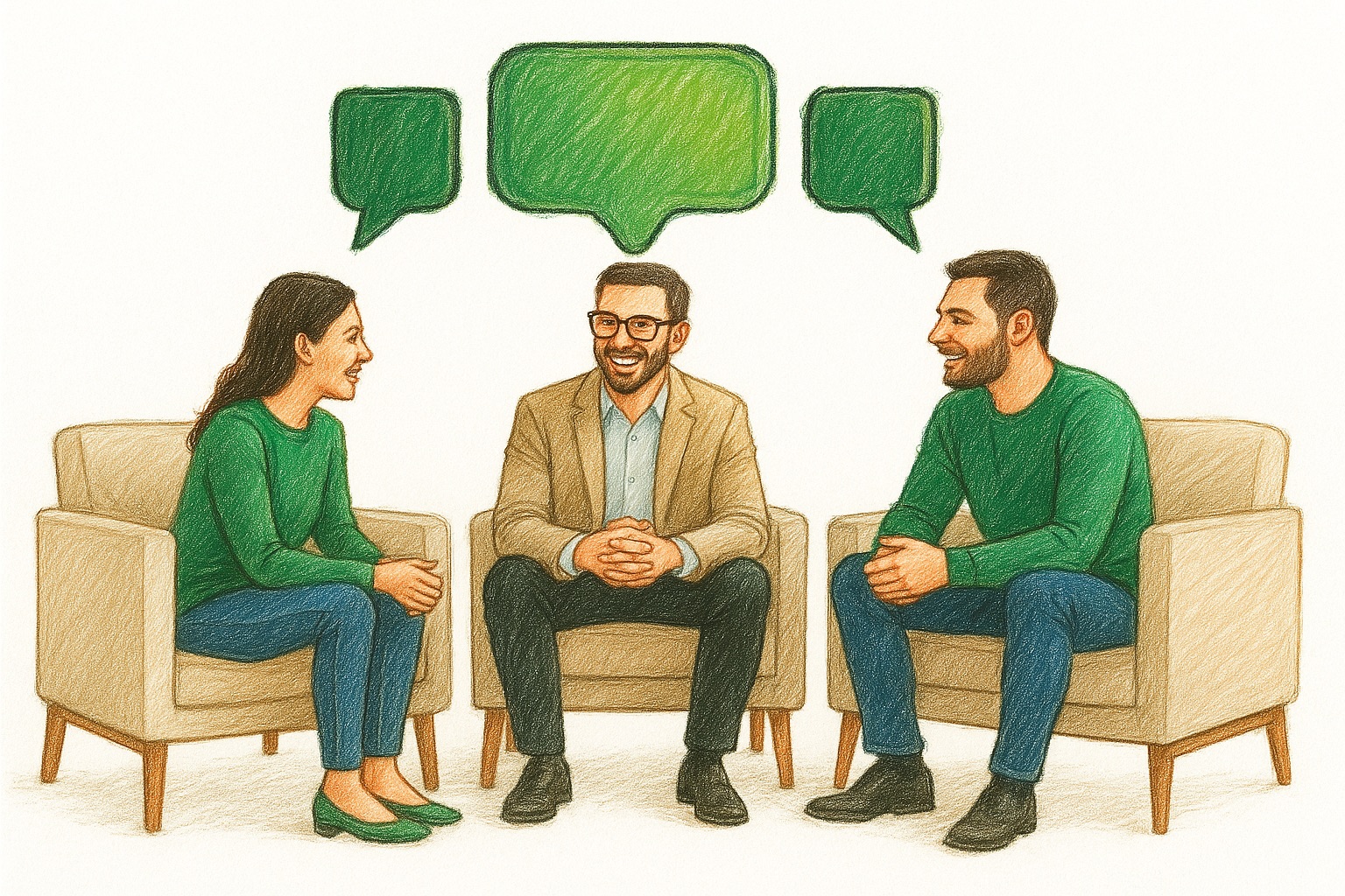 A chat session showing a conversation being mediated.